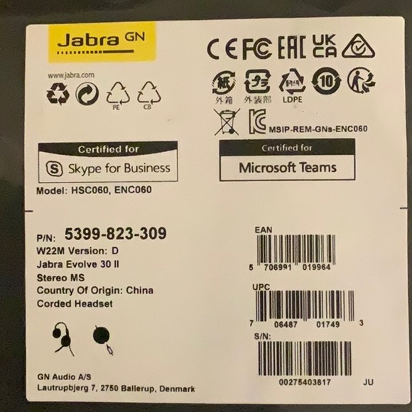 JABRA EVOLVE 30 II STEREO MS Headset - Brand new in bag with tag. - Picture 3 of 4